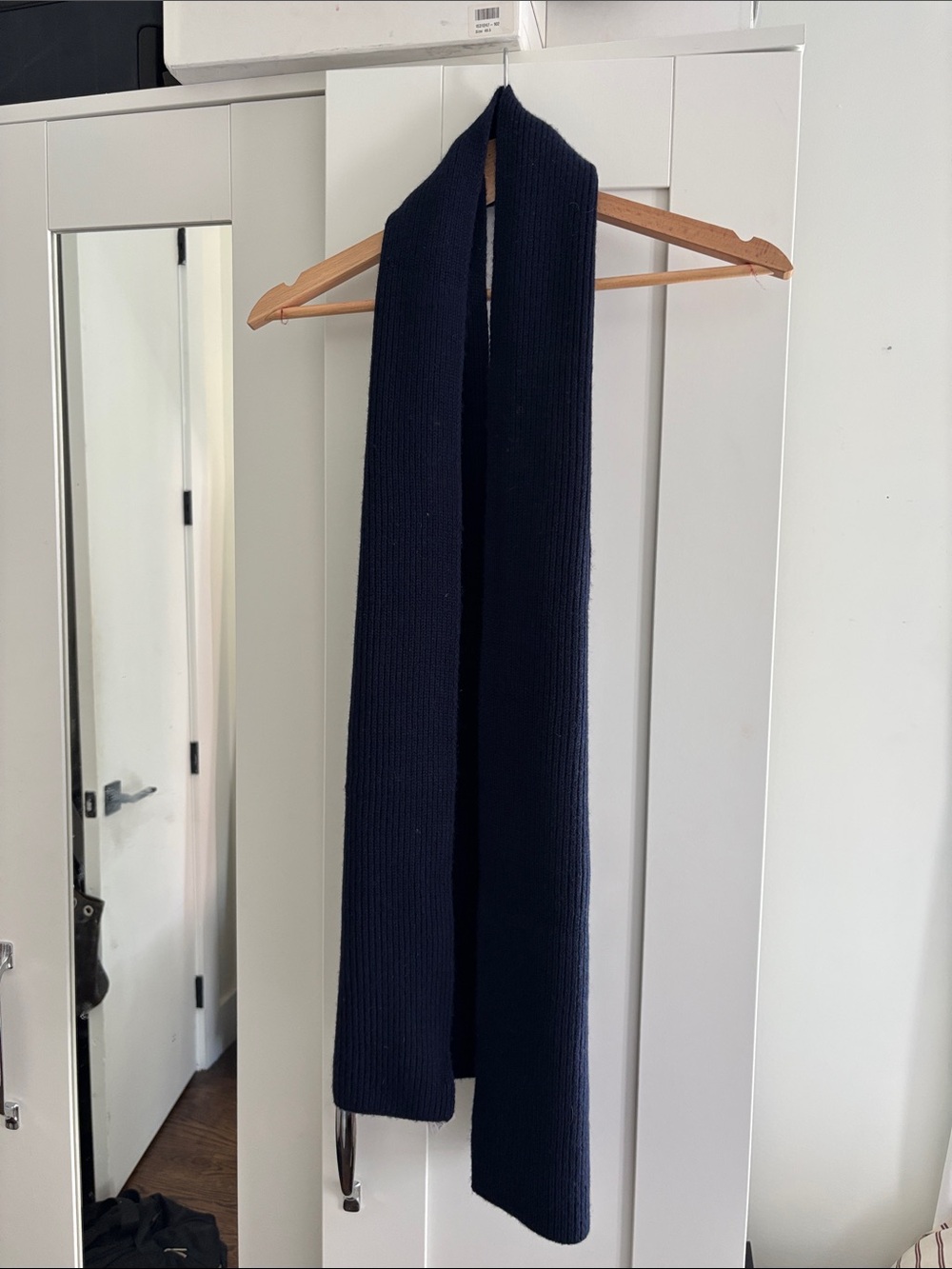 COS Navy Ribbed Knit Scarf